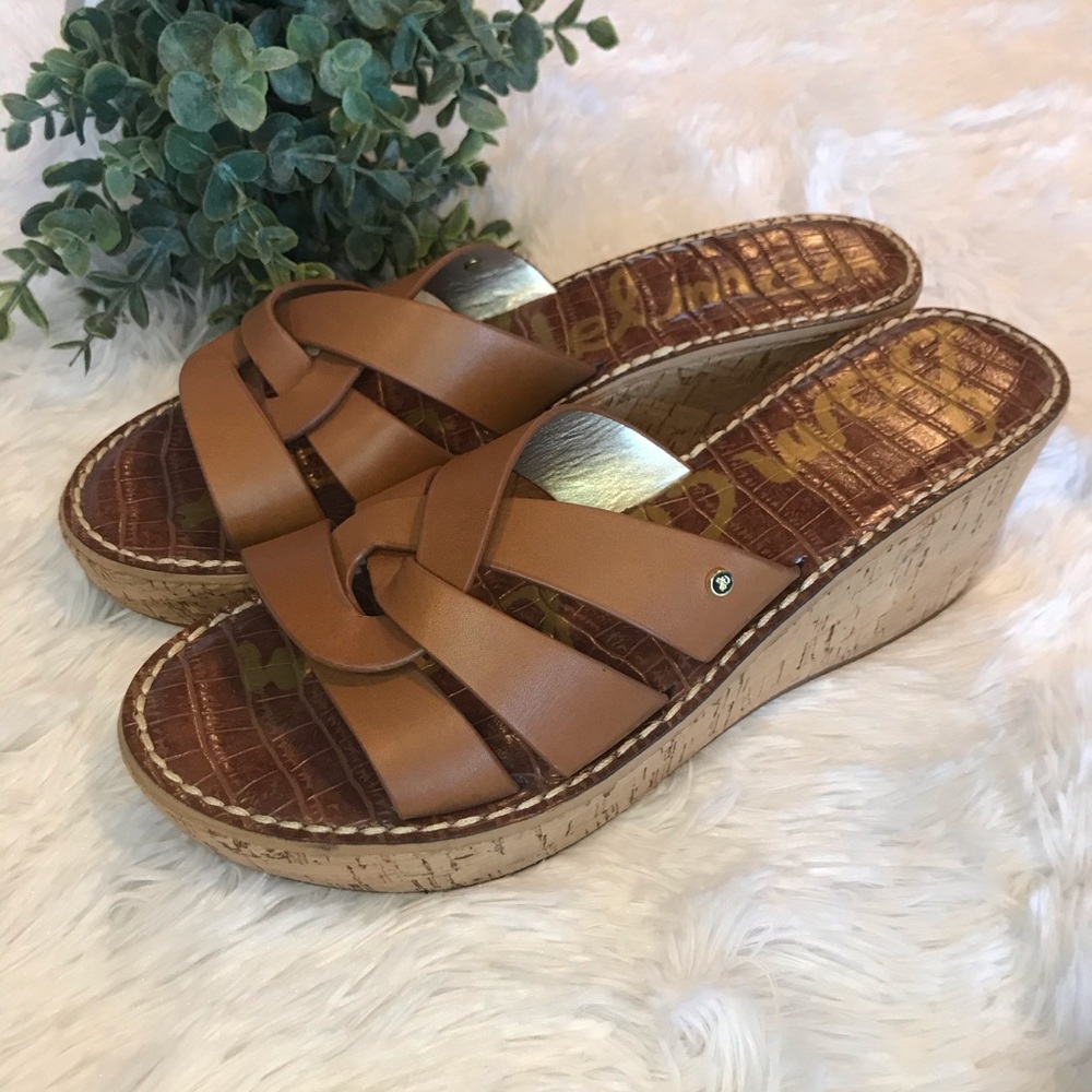 Sam Edelman Regis Tan Platform Wedge Sandal